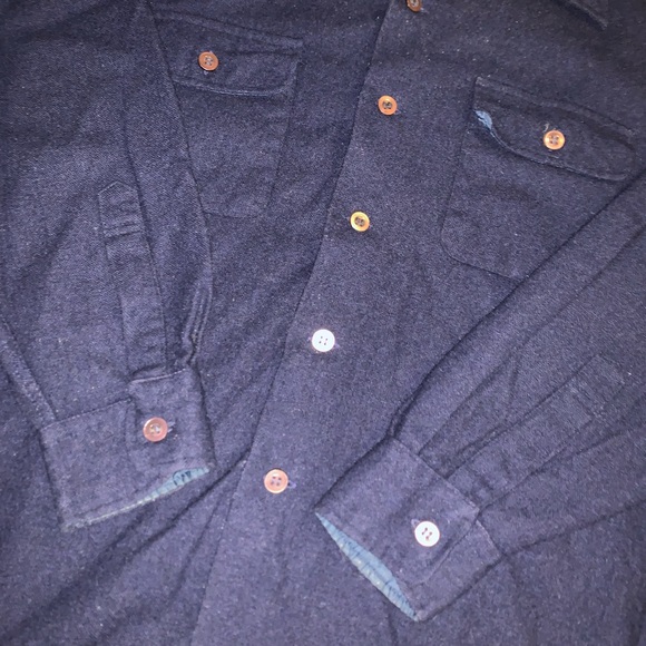 Vintage 60s 70s Cranbrook Wool Men’s Blue Button Down Shirt - Picture 2 of 3